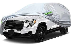QUYDDC Full Car Cover Universal 6 Layers Outdoor Thicked All Weather Cover, Sunshield, Waterproof, Snow Proof, UV Proof, Scratch Proof, Bird Droppings, 6 Reflective Strips, Fits SUVs up 181"-190"