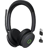 Yealink BH74 ANC Wireless Bluetooth Headset with Mic for Work, 6-mics Hybrid ANC Tech, Microsoft Teams Premium Open Ofﬁce Certified Headsets, up to 32h Talking Battery Life, Zoom Certified