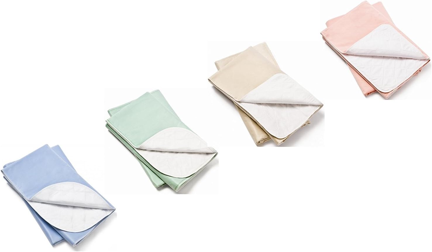Nobles Incontinence Bed Pads - Waterproof, Reusable & Washable Bed Pad - Absorbent Underpad Mattress Protector for Bed Wetting - Washable Incontinence Pads - 34x36-4 Pack (Green, Tan, Pink and Blue)
