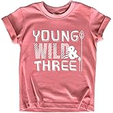 Young Wild and Three Girl 3rd Birthday Outfit Toddler Shirts 3 Year Old Girls Third Party Tshirt