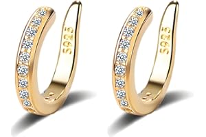 ZCVFA Fixura Ear Clips, Zafiller Ear Clip Non Piercing Ears Corrector Clips Thin Chunky Ears Cuffs Earrings Adjustable Sparkling Zirconia Huggie Fake Earrings for Women Men