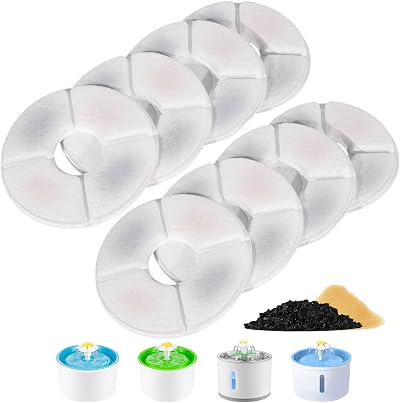 ANKA Cat Fountain Filter 8Pack Replacement Filter for Pet Water Fountains