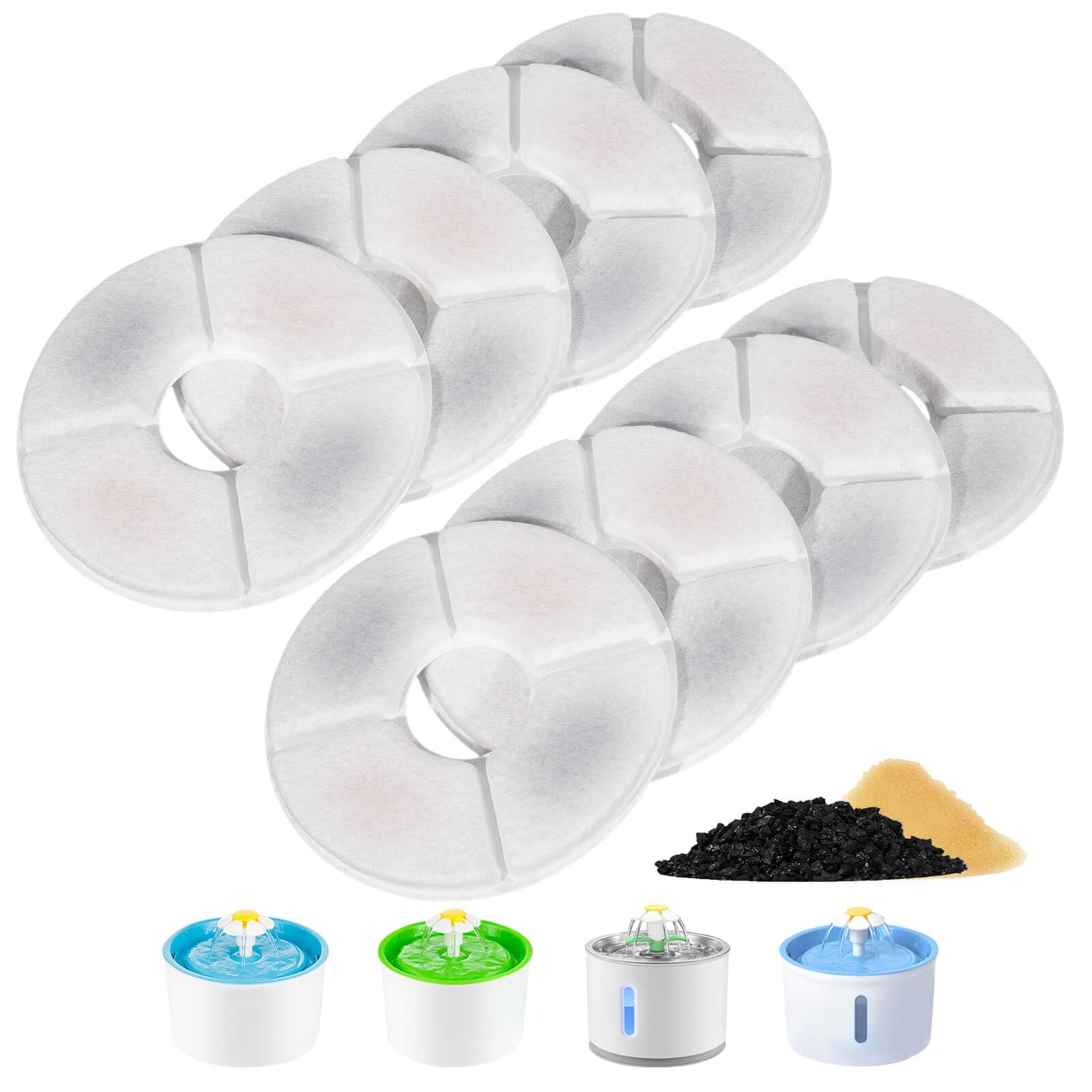 Filter for Cat Fountain, Cat Water Fountain Filter, Replacement Filter for Pet Dogs, 8Pack