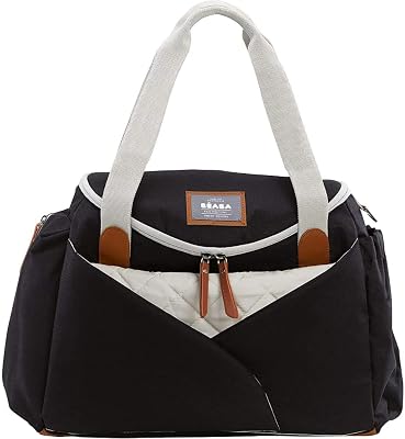 - Wickeltasche Sydney II - Modulierbar, großes Fassungsvermögen - Große Cocoon-Wickelfläche - Isolierfach für Babynahrung, Befestigungssystem für Kinderwagen, Tragegriffe - Schwarz