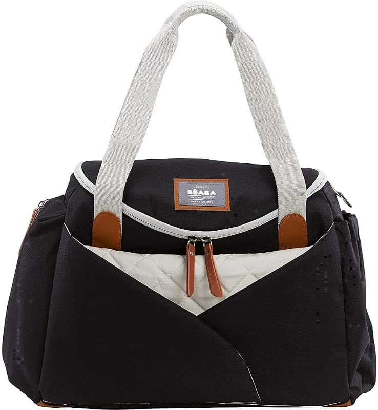 - Wickeltasche Sydney II - Modulierbar, großes Fassungsvermögen - Große Cocoon-Wickelfläche - Isolierfach für Babynahrung, Befestigungssystem für Kinderwagen, Tragegriffe - Schwarz