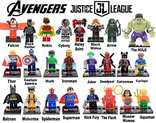 24 Sets Super Heroes Series Superman Batman Wolverine Hulk Minifigures Toy
