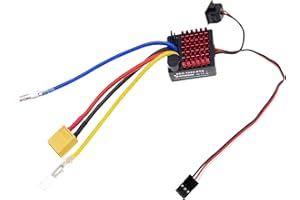 60A Waterproof Brushed ESC，1060 2-3s Electronic Speed Controller Waterproof RTR with XT60 Plug JR Plug for 540/550/380/370 Mo