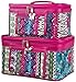 World Traveler Pink Patchwork Makeup Train Case 2-piece Cosmetic Set