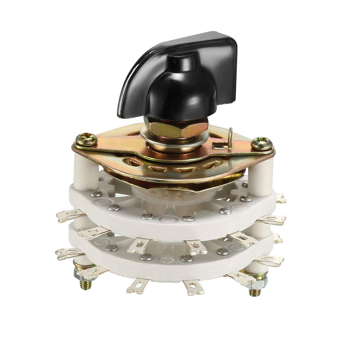 sourcing map 2P10T 2 Pole 10 Position 2 Deck Band Channel Rotary Switch Selector with Knob