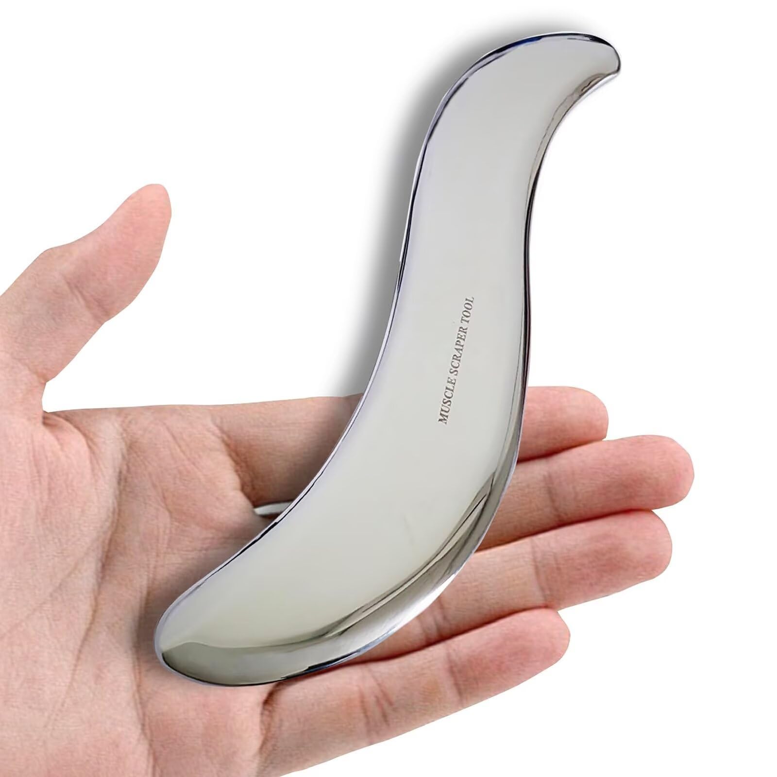 GYX COELE Stainless Steel Gua Sha Scraping Massage Tool,IASTM Tool, Muscle Scraper Soft Tissue Therapy Used for Arms, Back, Legs,Shoulder Reduce Muscle Soreness (Big S Shape)