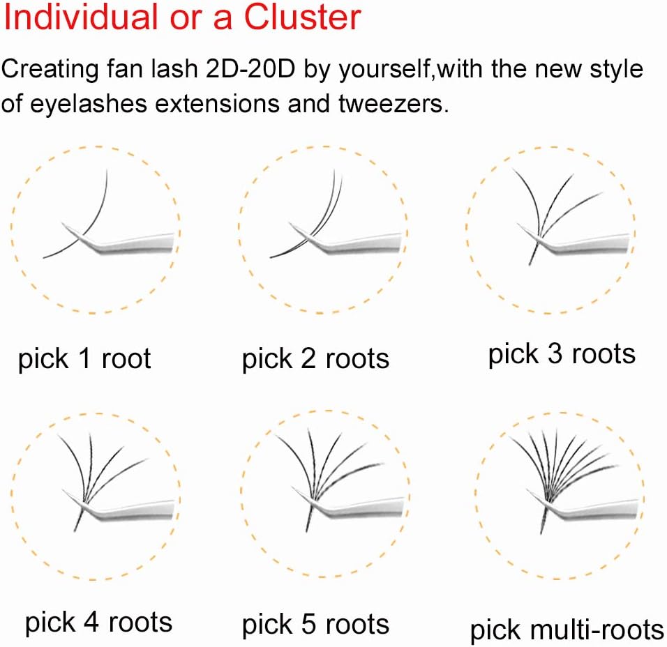 Easy Fan Lashes 0.10D Curl Mix 8-15mm QUEWEL Easy Fan Russian Lashes 2D-20D Volume Lash Extensions Self Fanning Eyelash Extensions Volume Automatic Blooming (0.10D Mix 8-15) - Image 4