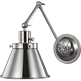 Progress Lighting Hinton Collection 1-Light Brushed Nickel Adjustable Swing Arm Vintage Wall Light
