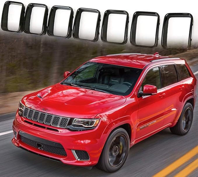 YAV Black Grill Inserts Rings Front Grille for 2017 2018