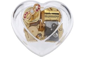 YouTang Heart-Shape Creative Transparent Acrylic 18-Note Wind-up Musical Box,Musical Toys,Tune:You are My Sunshine,Clear