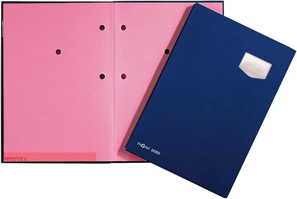 Pagna Signature Folder Deluxe 10-Piece with Expandable Plastic Back Cover Pink Blotting Paper