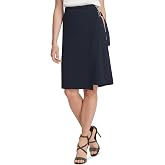 DKNY Asymmetrical Faux Wrap Skirt Blue 10