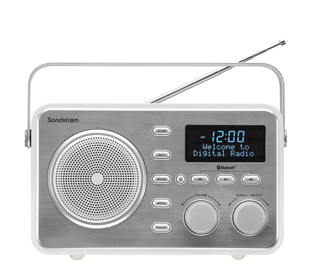 SANDSTROM Portable DAB Bluetooth Clock Radio Silver Amazon.co.uk