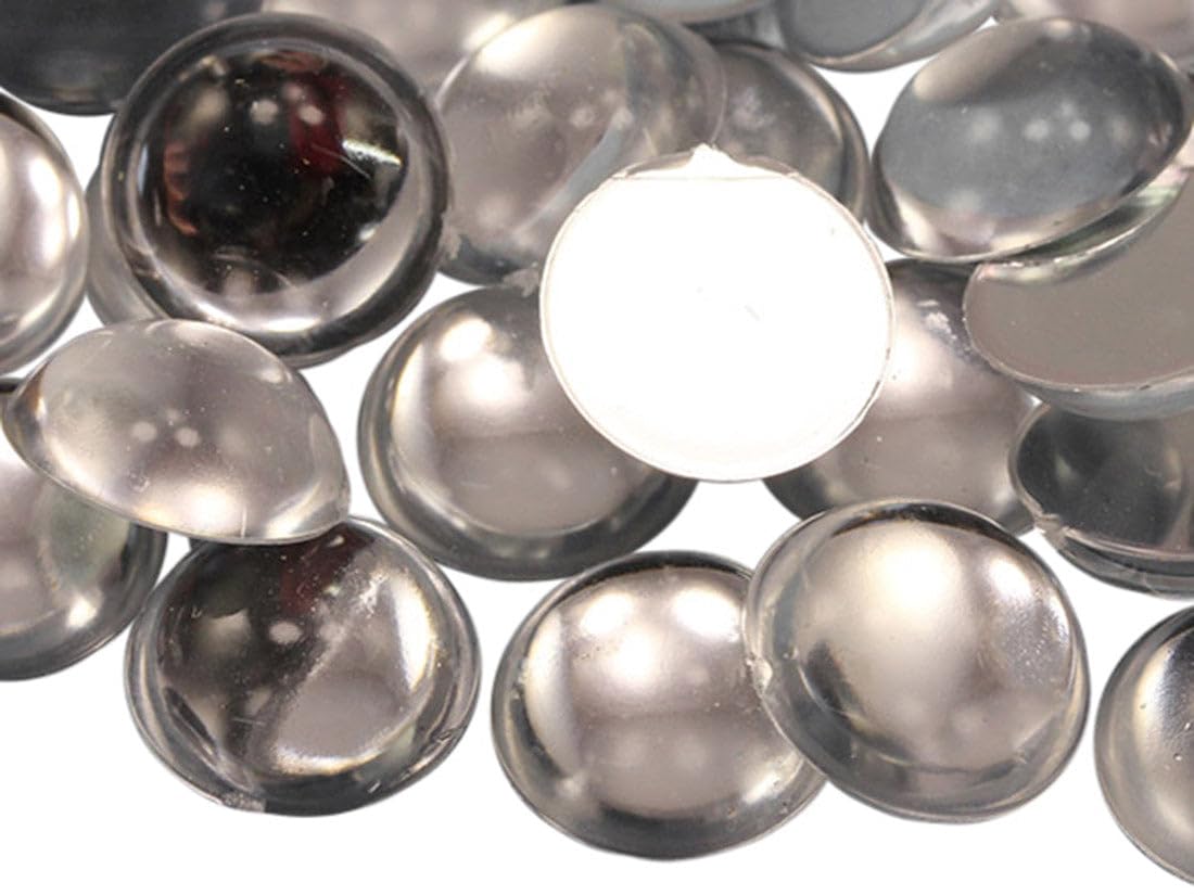 15mm Crystal Clear .AC Round Flat Back Acrylic Cabochons Plastic Gems for Crafts Costume Embelishments Card Making Jewels Jewelry Making Supplies Cosplay Jewels - 30 Pieces