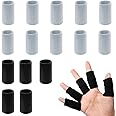 20 PCS Finger Sleeves Protectors, Sport Finger Sleeves Thumb Brace Support Finger Brace Elastic Thumb Sleeves for Relieving Pain Arthritis Trigger Finger (Black Grey)