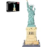 LQPFBSM Statue of Liberty Building Blocks Sets Collectible New York City Architecture Souvenir Model World Famous Landmark Building Kits Toys Gift for Adults Kids and Teens 1409PCS