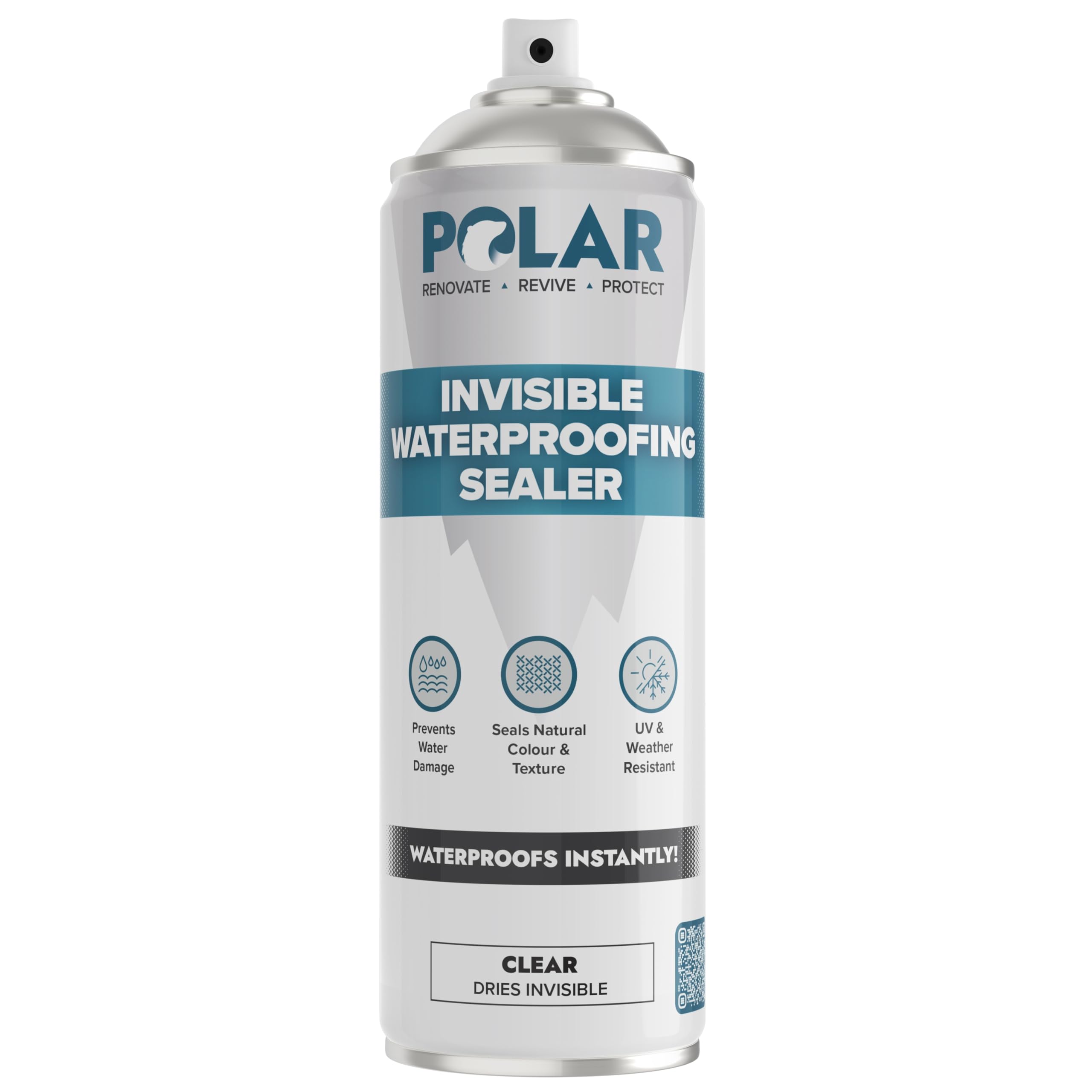 Polar Invisible Waterproof Sealer Clear - 600ml | Instant Waterproof Sealant for Fabric, Concrete, Brick, Wood & Masonry | Long Lasting Protection for Interior & Exterior Surfaces | Easy To Apply
