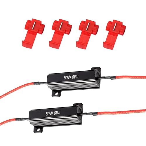 2 Pack Auto Lamp Resistor for Repairing LED Bulb Fast Hyper Flash, 50W ...