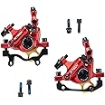 BUCKLOS Zoom HB-100 MTB Line Pulling Hydraulic Disc Brake Calipers Front + Rear, Aluminum Alloy Mountain Bike Hydraulic Disc Brakes with is/PM Universal Caliper Adapter for XC Trail, Fat Bike…