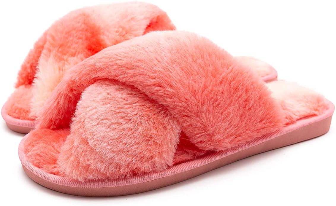 fuzzy slides pink