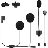 Moman H2 Motorcycles Intercom Headset 【Hard&amp;Soft Microphone&amp;Clip】 Communication Systems Accessories Kit