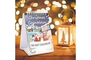 LIANGLIDE 100 Day Christmas Countdown Calendar 2023, Tear Off Countdown Calendar, Festive Countdown Desk Calendar for Home Office Decoration