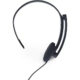 Verbatim Mono Headset, 3.5mm, 40mm Driver, Microphone, in-Line Controls | 3.5mm mono headset with rotatable microphone and in-line remote for calls, conferencing and office use