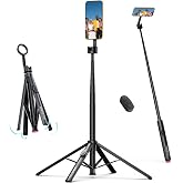 ULANZI 71" Magnetic Phone Tripod, Auto Open &amp; Close Selfie Stick w Remote | N52 Strong Magnetism, 4-Leg Support, 1s Open&amp;Lift to Fold, Extendable Cellphone Tripod Stand for Live Vlog iPhone 18 Pro 17