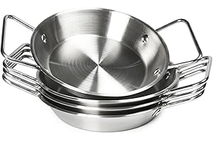 dingdaer Au Gratin Dishes Stainless Steel, Specialty Gratins Pots and Pans, Cookware, Small Baking Dish with Handles, Set of 