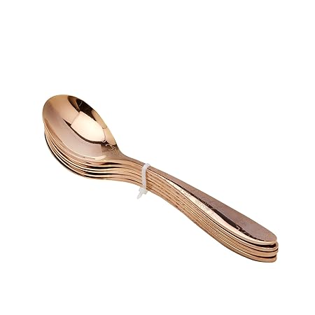 Sanjeev Kapoor Arc Stainless Steel Baby Spoon Set, 6-Pieces, Rose Gold Titanium