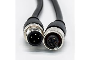 ELECBEE M12 4 Pin Connector Profibus Straight Male to Female Connector with 2M AWG22 Double Ended Cable A Code Threaded Joint IP67 Waterproof Industrial Profibus Connector Aviation Electrical Cable