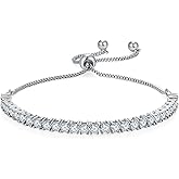 MINDDHA 14K Gold Plated Cubic Zirconia Tennis Bracelet – Elegant Tennis Bracelet for Women, Thin, Dainty, Stackable, Available in 2mm 3mm Width, Silver and Gold Color, Adjustable Slider 6-9 Inch