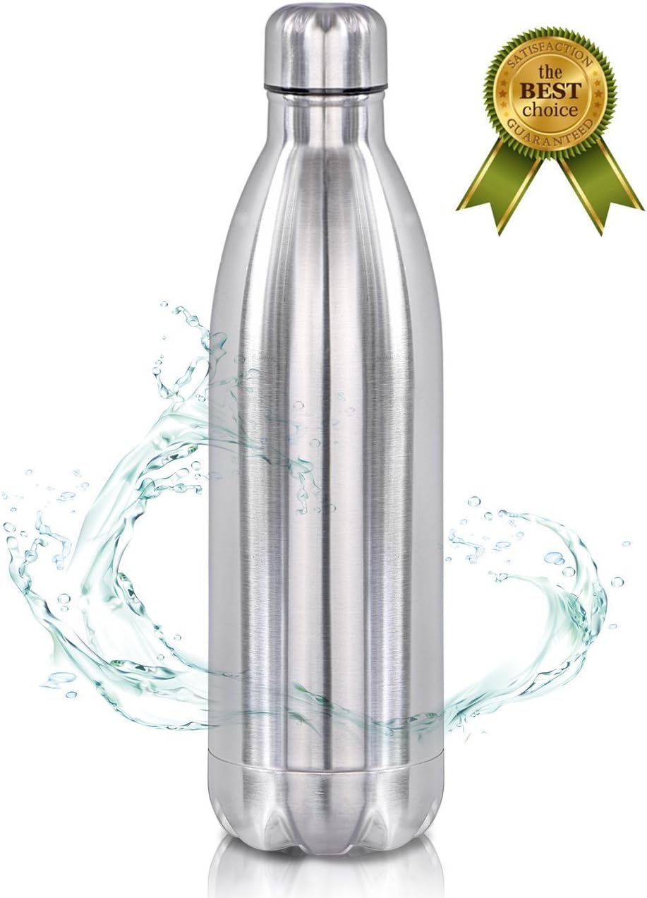 Little Kitchen Vaccume Insulated Stainless Steel Water Bottle -Silver (1 LTR)