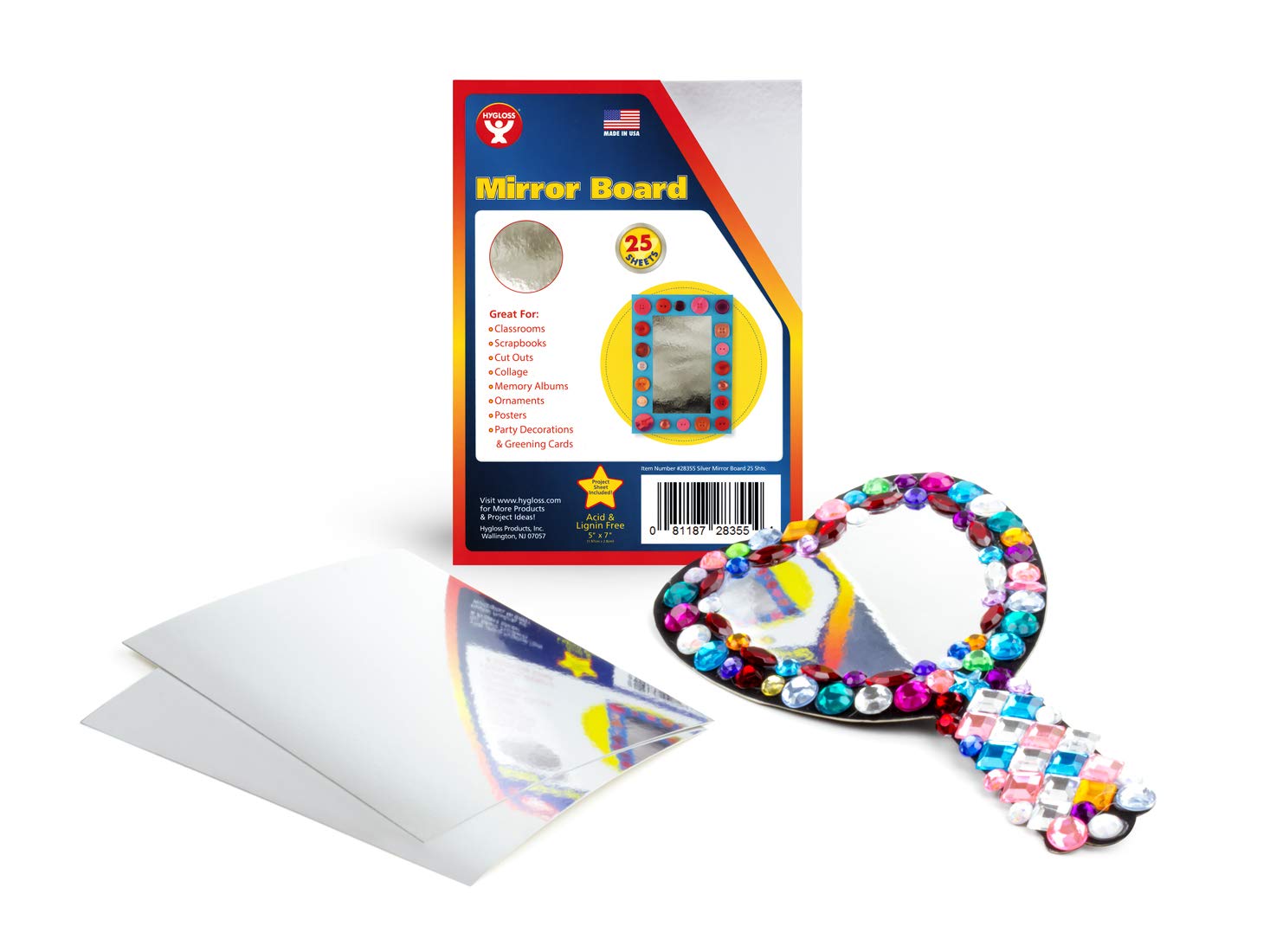 Mirror Board 12pt. - 5"x7" - 25 sheets / SPECIAL Classroom Pack-Silver: Industrial & Scientific