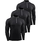 NELEUS Men's Compression Shirts 1/4 Zip Pullover Long Sleeved Running Shirts 3 Pack