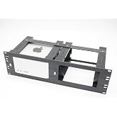 Rack Mount for 2 Mac Studio - Remote on/Off Button. New Improved Version 2 | Injection molded front panel - strong and accurate fit