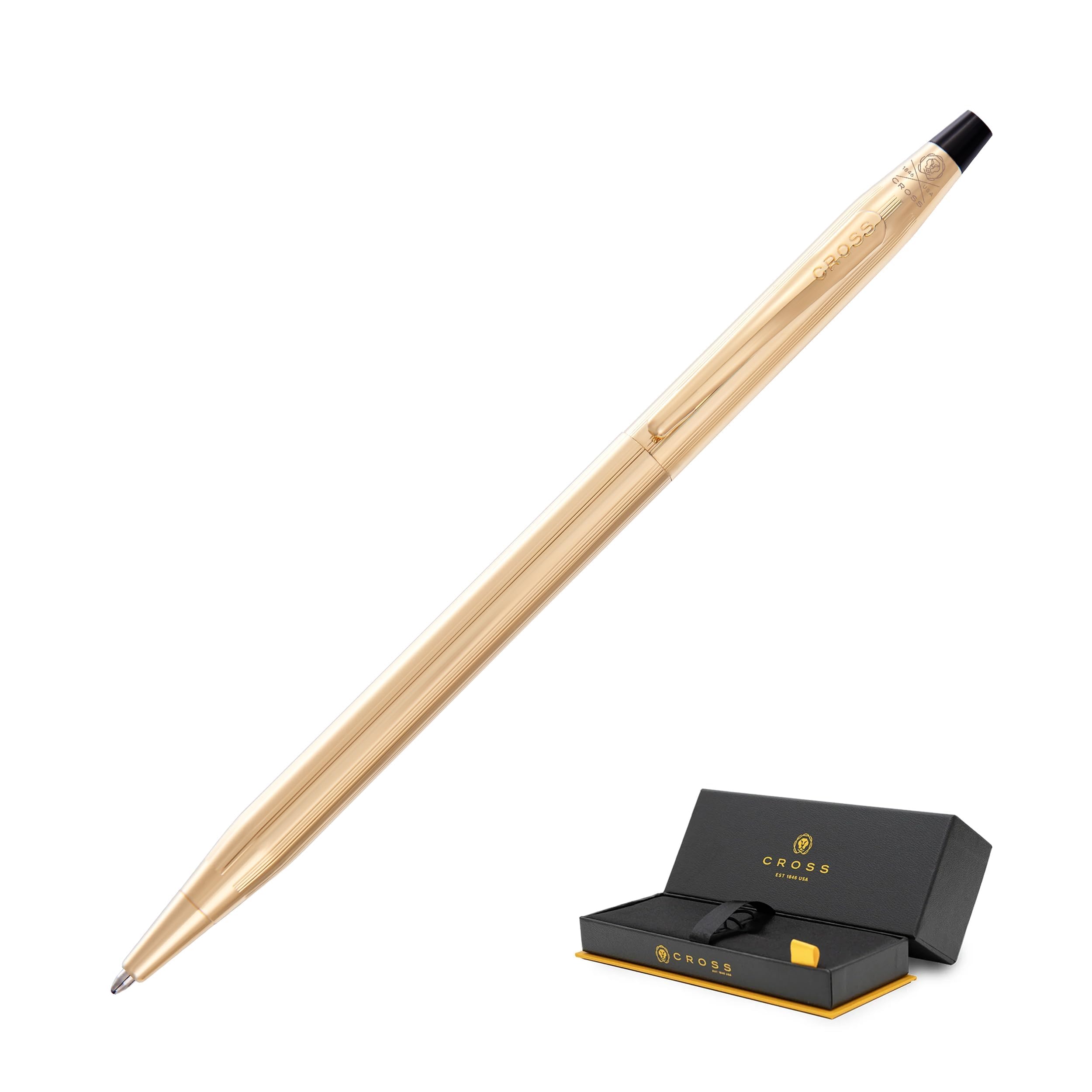 Cross Classic Century Refillable Twist-Action Metal Limited Edition Ballpoint Pen with 23 Carat Gold-Plated Appointments, Medium Ballpoint, includes Premium Gift Box and Black Cartridge, 1 Pack, Gold