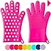 Finally! Heavy-Duty Women's Silicone Oven Mitts by Love This Kitchen | Heat Resistant Gloves For Her Cooking, Baking & Barbecue Needs (1 Pair, XS/S (MUST use Sizing Chart!), Fuchsia)