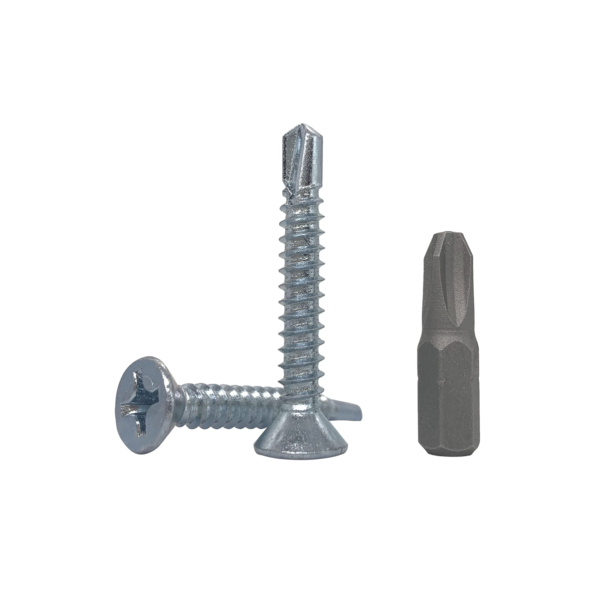 (Pack of 50 pcs) DIN 7504 P Zinc Plated Steel 5.5 x 38 mm Screws, Self-Drilling Sheet Metal Screw, (PH) Phillips Countersunk Head, Self Tapping (50, 5.5 x 38 mm)