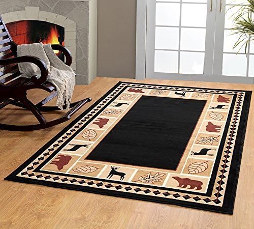 sunwilam 631 Black Bear 3'6"x5'6" Area Rugs