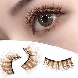 outopen 10 Pairs Brown Eyelashes Blonde Colored