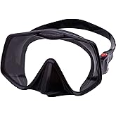 ATOMIC AQUATICS Frameless 2 Mask | Ideal for Scuba Diving and Snorkeling | Provides a Wide and Clear View | Comfortable, Soft face Seal | Includes Travel case