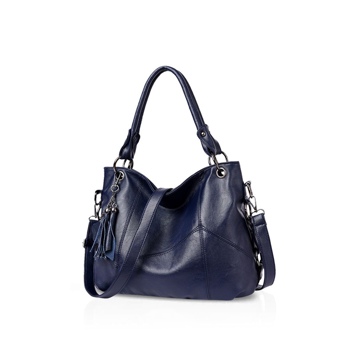 NICOLE & DORIS Fashion Woman Shoulder Bag Ladies Tote Shopper Bags Large Handabg Soft PU Leather Crossbody Bag Blue