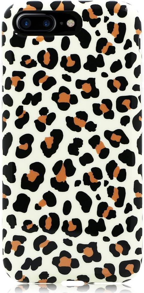 GoldSwift Flexible Soft Rubber Gel Case for iPhone 8 Plus, iPhone 7 Plus, iPhone 6S Plus and iPhone 6 Plus (Brown Leopard Print)