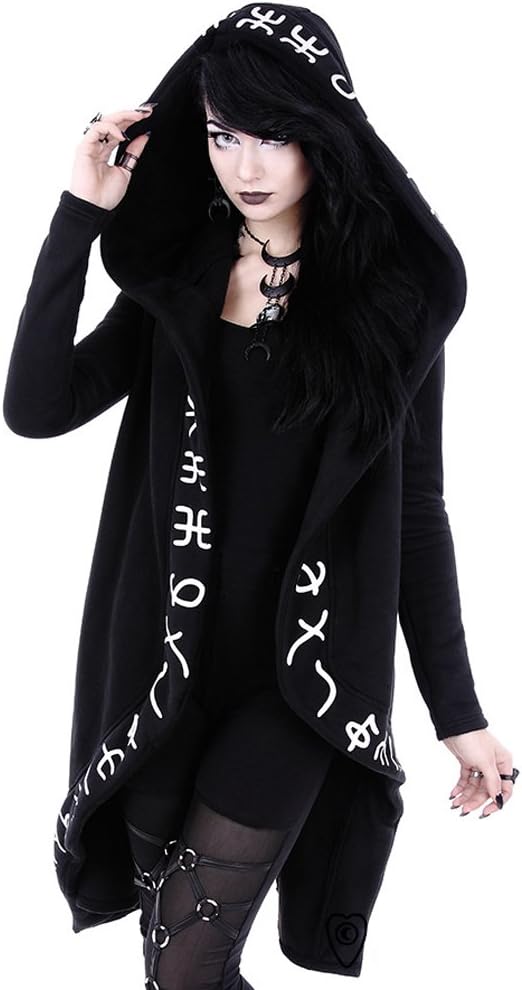 Runes Hoodie - Long, Runic Jacket with Oversized Hood