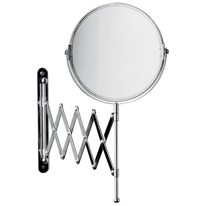 Wall Mounted Mirror Chrome With Folding Arm Magnifying Option Amazon